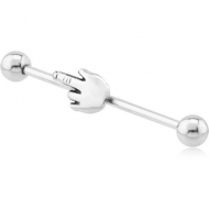 SURGICAL STEEL FINGER INDUSTRIAL BARBELL PIERCING