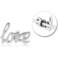 SURGICAL STEEL ADJUSTABLE SLIDING CHARM FOR INDUSTRIAL BARBELL - LOVE PIERCING