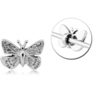 SURGICAL STEEL ADJUSTABLE SLIDING CHARM FOR INDUSTRIAL BARBELL - BUTTERFLY PIERCING