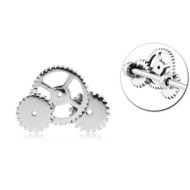 SURGICAL STEEL ADJUSTABLE SLIDING CHARM FOR INDUSTRIAL BARBELL - WHEEL PIERCING