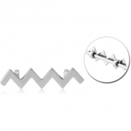 SURGICAL STEEL ADJUSTABLE SLIDING CHARM FOR INDUSTRIAL BARBELL - SERRATION PIERCING