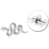 SURGICAL STEEL ADJUSTABLE SLIDING CHARM FOR INDUSTRIAL BARBELL - SNAKE PIERCING
