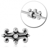 SURGICAL STEEL ADJUSTABLE SLIDING CHARM FOR INDUSTRIAL BARBELL PIERCING