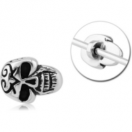 SURGICAL STEEL ADJUSTABLE SLIDING CHARM FOR INDUSTRIAL BARBELL - SKULL PIERCING