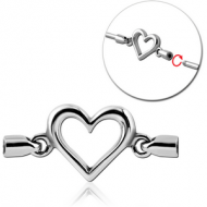 SURGICAL STEEL CHARM FOR INDUSTRIAL BARBELL - HEART PIERCING