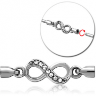 SURGICAL STEEL JEWELLED CHARM FOR INDUSTRIAL BARBELL - INFINITY PIERCING