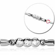 SURGICAL STEEL JEWELLED CHARM FOR INDUSTRIAL BARBELL - THREE CIRCLES PIERCING