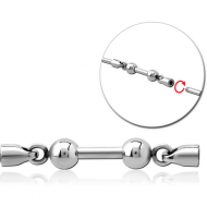 SURGICAL STEEL CHARM FOR INDUSTRIAL BARBELL - TWO BALL PIERCING