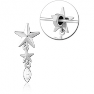 SURGICAL STEEL SLIDING JEWELLED CHARM FOR INDUSTRIAL BARBELL PIERCING
