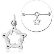 SURGICAL STEEL CHARM FOR INDUSTRIAL BARBELL PIERCING