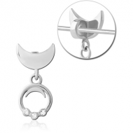 SURGICAL STEEL SLIDING JEWELLED CHARM FOR INDUSTRIAL BARBELL PIERCING