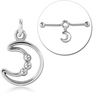 SURGICAL STEEL JEWELLED CHARM FOR INDUSTRIAL BARBELL PIERCING