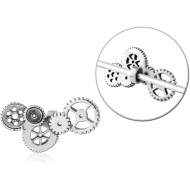 SURGICAL STEEL ADJUSTABLE SLIDING CHARM FOR INDUSTRIAL BARBELL PIERCING
