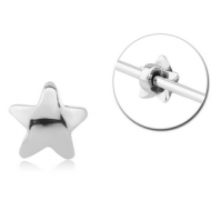 SURGICAL STEEL ADJUSTABLE SLIDING CHARM FOR INDUSTRIAL BARBELL - STAR PIERCING