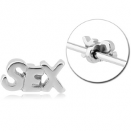 SURGICAL STEEL ADJUSTABLE SLIDING CHARM FOR INDUSTRIAL BARBELL - SEX PIERCING