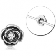 SURGICAL STEEL ADJUSTABLE SLIDING CHARM FOR INDUSTRIAL BARBELL - FLOWER PIERCING