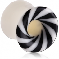 ORGANIC BONE TUNNEL DOUBLE FLARED LARGE STRIPED PIERCING