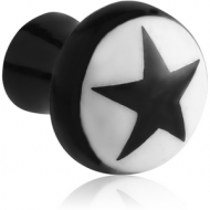 ORGANIC HORN PLUG MUSHROOM WITH INLAY - STAR