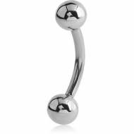 SURGICAL STEEL INTERNALLY THREADED CURVED BARBELL PIERCING