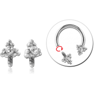 SURGICAL STEEL ATTACHMENT INTERNALLY THREADED FOR CIRCULAR BARBELL PIERCING