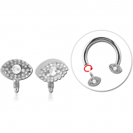SURGICAL STEEL ATTACHMENT INTERNALLY THREADED FOR CIRCULAR BARBELL PIERCING