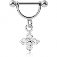 SURGICAL STEEL INTIMATE SHIELD WITH CHARM PIERCING