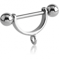 SURGICAL STEEL INTIMATE SHIELD WITH HOOP PIERCING