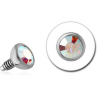 SURGICAL STEEL SWAROVSKI CRYSTAL JEWELLED BALL FOR 1.6MM INTERNALLY THREADED PIN