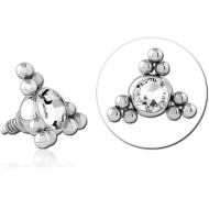 SURGICAL STEEL JEWELLED MICRO ATTACHMENT INTERNALLY THREADED PINS PIERCING