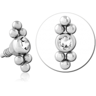 SURGICAL STEEL JEWELLED MICRO ATTACHMENT INTERNALLY THREADED PINS PIERCING