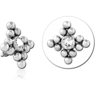 SURGICAL STEEL JEWELLED MICRO ATTACHMENT INTERNALLY THREADED PINS PIERCING