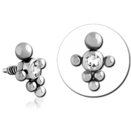 SURGICAL STEEL JEWELLED MICRO ATTACHMENT INTERNALLY THREADED PINS PIERCING