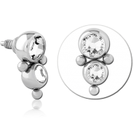SURGICAL STEEL JEWELLED MICRO ATTACHMENT INTERNALLY THREADED PINS PIERCING