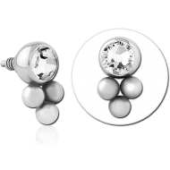 SURGICAL STEEL JEWELLED MICRO ATTACHMENT INTERNALLY THREADED PINS PIERCING