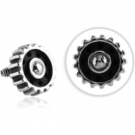 SURGICAL STEEL ATTACHMENT FOR 1.6MM INTERNALLY THREADED PINS - STEAMPUNK PIERCING