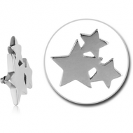 SURGICAL STEEL ATTACHMENT FOR 1.6MM INTERNALLY THREADED PINS - THREE STARS PIERCING