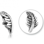 SURGICAL STEEL ATTACHMENT FOR 1.6MM INTERNALLY THREADED PINS - LEAF PIERCING