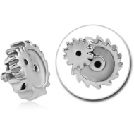 SURGICAL STEEL ATTACHMENT FOR 1.6MM INTERNALLY THREADED PINS - STEAMPUNK PIERCING