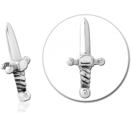 SURGICAL STEEL ATTACHMENT FOR 1.6MM INTERNALLY THREADED PINS PIERCING