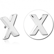SURGICAL STEEL ATTACHMENT FOR 1.6MM INTERNALLY THREADED PINS - X PIERCING