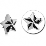 SURGICAL STEEL ATTACHMENT WITH ENAMEL FOR 1.6MM INTERNALLY THREADED PINS - NAUTICAL STAR PIERCING