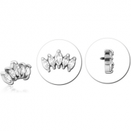 SURGICAL STEEL JEWELLED ATTACHMENT FOR 1.6MM INTERNALLY THREADED PINS PIERCING