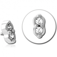 SURGICAL STEEL JEWELLED ATTACHMENT FOR 1.6MM INTERNALLY THREADED PINS PIERCING