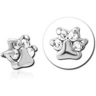 SURGICAL STEEL JEWELLED ATTACHMENT FOR 1.6MM INTERNALLY THREADED PINS PIERCING