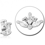 SURGICAL STEEL JEWELLED ATTACHMENT FOR 1.6MM INTERNALLY THREADED PINS PIERCING