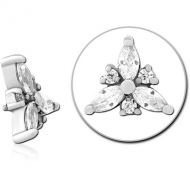 SURGICAL STEEL JEWELLED ATTACHMENT FOR 1.6MM INTERNALLY THREADED PINS PIERCING