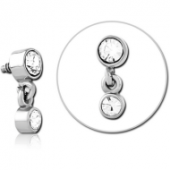 SURGICAL STEEL JEWELLED ATTACHMENT FOR 1.6MM INTERNALLY THREADED PINS PIERCING