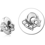 SURGICAL STEEL JEWELLED ATTACHMENT FOR 1.6MM INTERNALLY THREADED PINS PIERCING