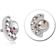 SURGICAL STEEL JEWELLED ATTACHMENT FOR 1.6MM INTERNALLY THREADED PINS PIERCING