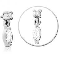 SURGICAL STEEL JEWELLED ATTACHMENT FOR 1.6MM INTERNALLY THREADED PINS PIERCING